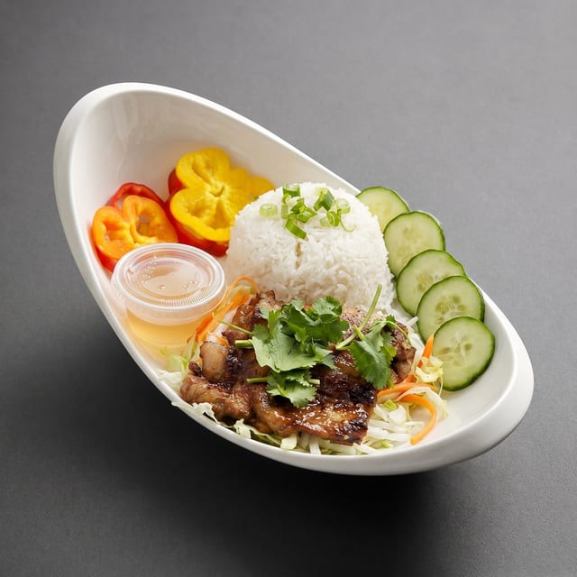 Pork and Shrimp Rice Plate.