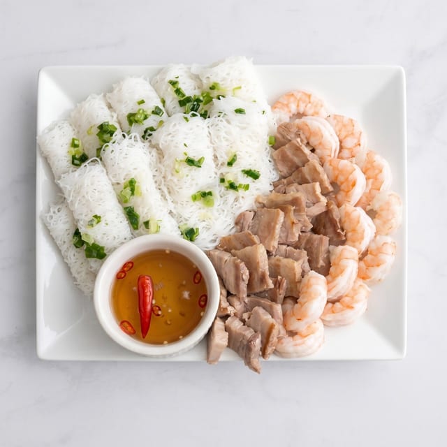 Grilled Pork and Shrimp Banh Hoi.