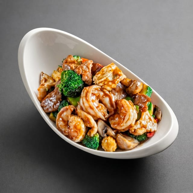 Mongolian Triple Entree.