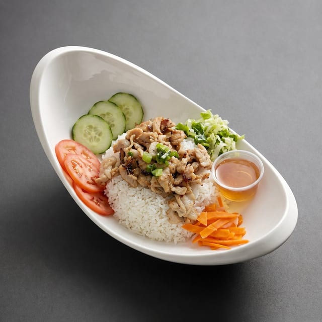 Grilled Chicken Rice Plate.