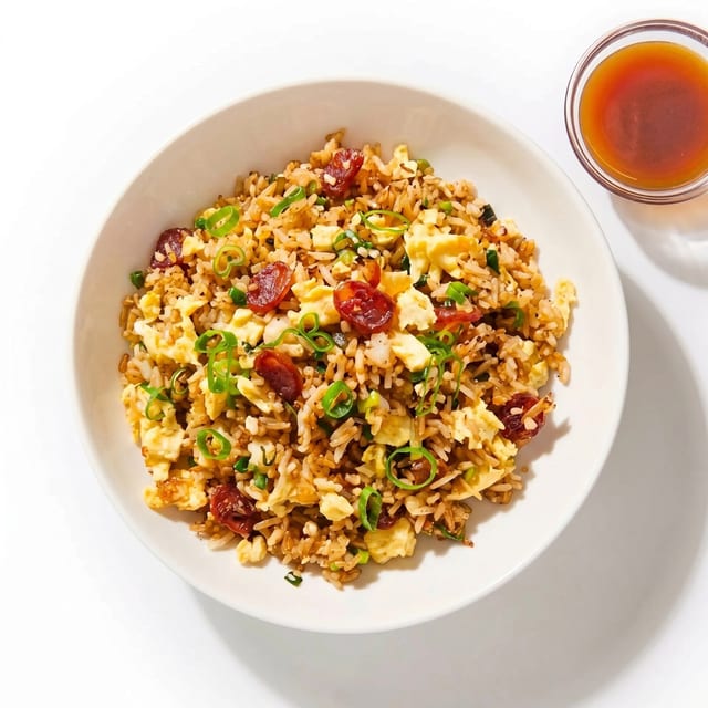 Chinese Sausage and Shrimp Fried Rice.