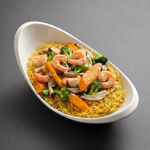 Pan Fried Noodles Shrimp.