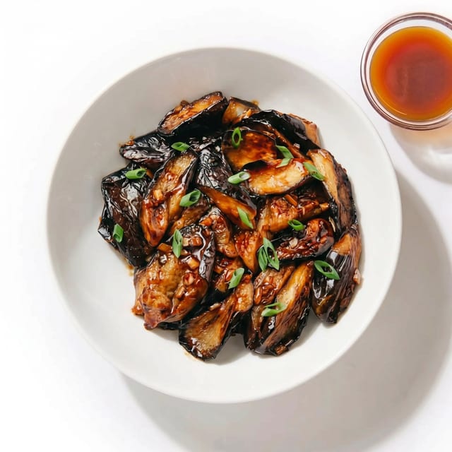 Eggplant with Garlic Sauce.