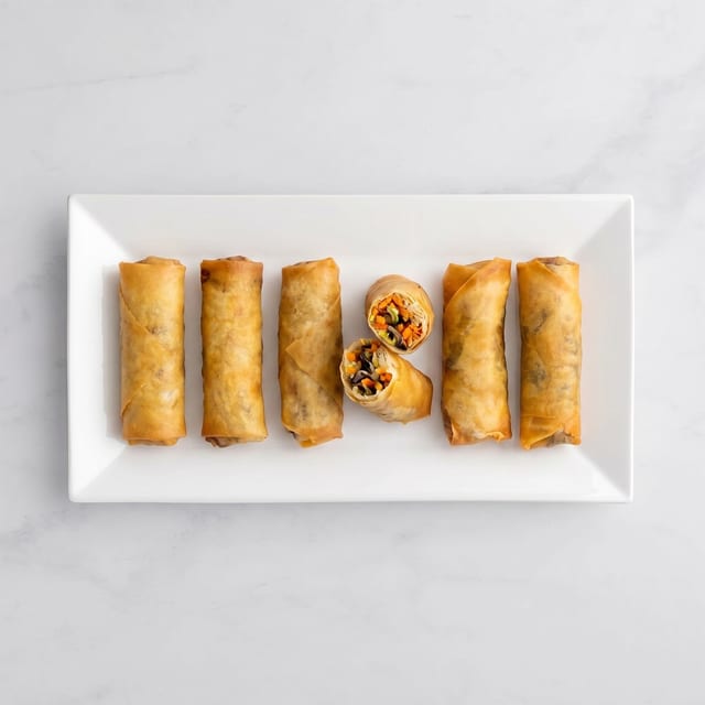 Fried Vegetarian Spring Rolls.